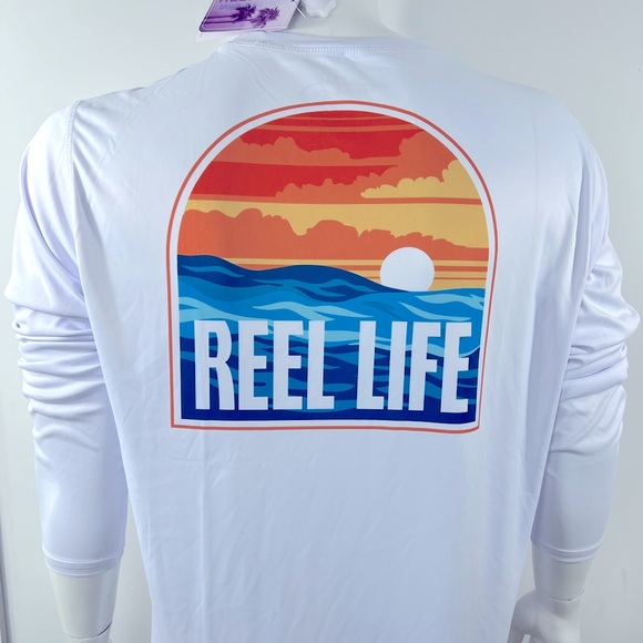 REEL LIFE EXTRA LARGE (XL)  WHITE COLOR RASH GUARD - Picture 4 of 14